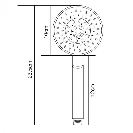 Chrome 5 Function Round Hand held Shower Only 235mm*100mm
